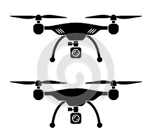 Aerial drone, quadcopter with camera icon sign Ã¢â¬â  photo